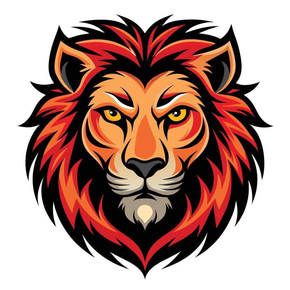 Lion Head Graphic Fire Mane vector
