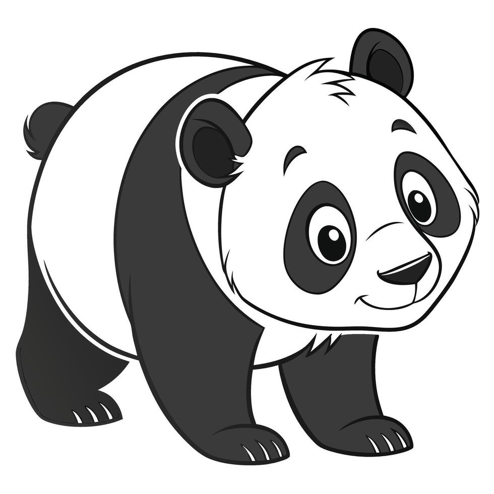 Cute Cartoon Panda Bear Illustration Isolated vector