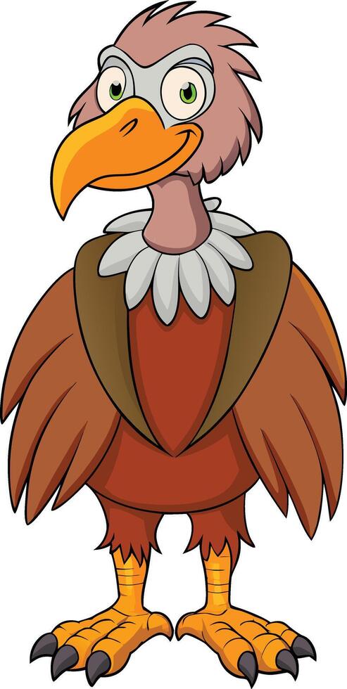 Cartoon Vulture Character Illustration Isolated on White vector