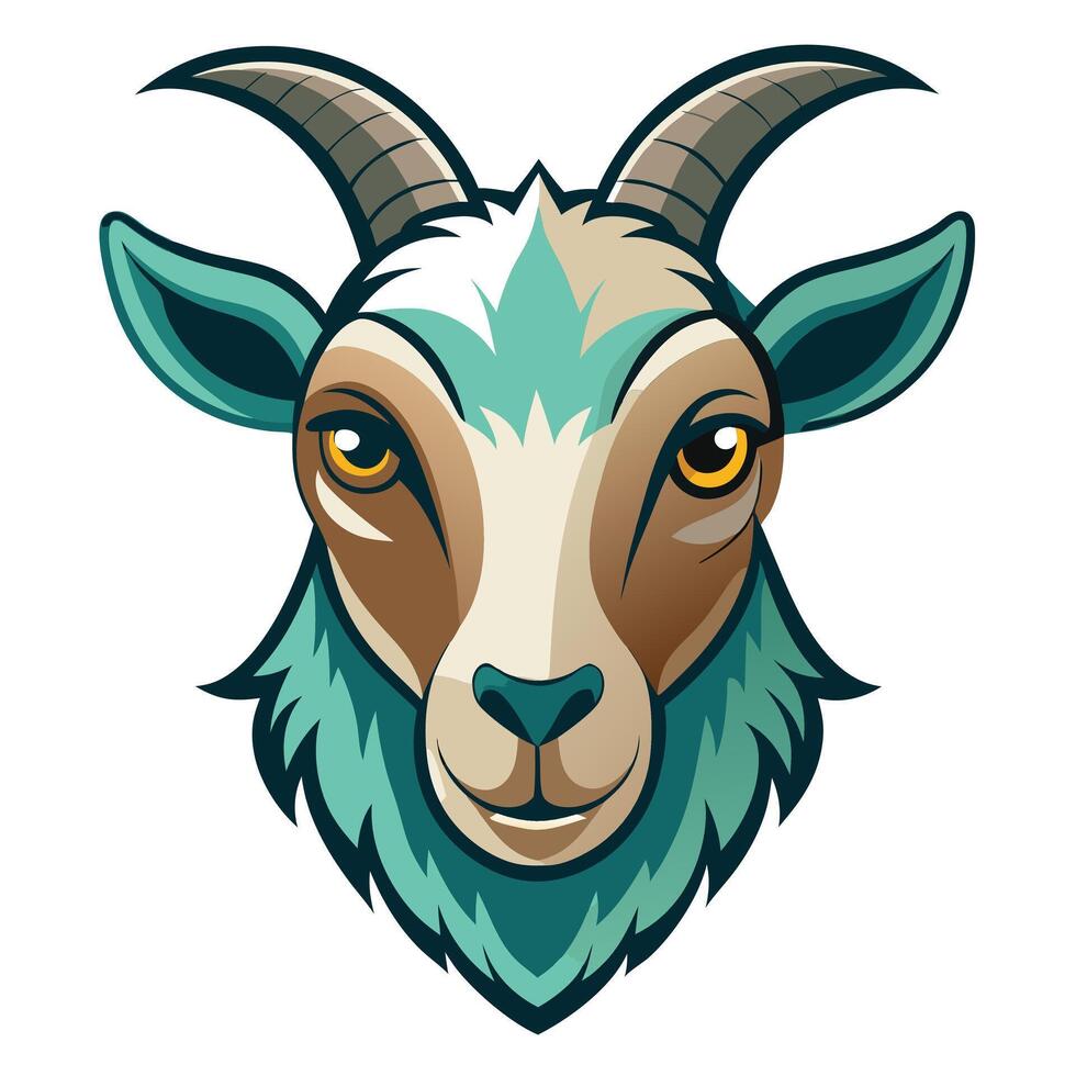 Cartoon Goat Head Mascot Illustration vector