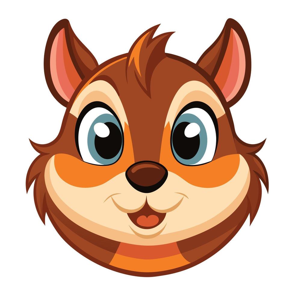A cartoon squirrel head with big eyes on white background vector