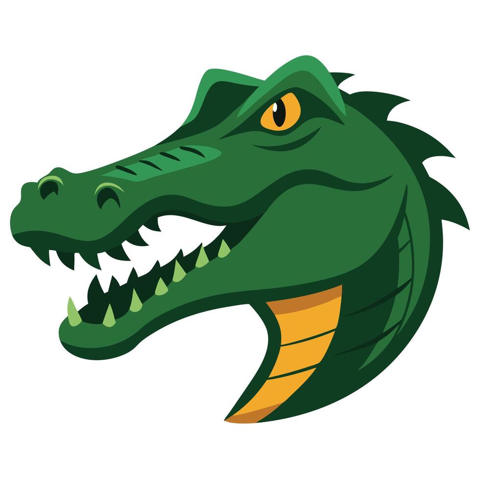Green Crocodile Head Cartoon Isolated vector