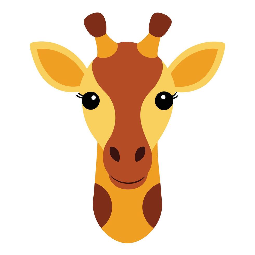 Cute Cartoon Giraffe Head Isolated Illustration vector