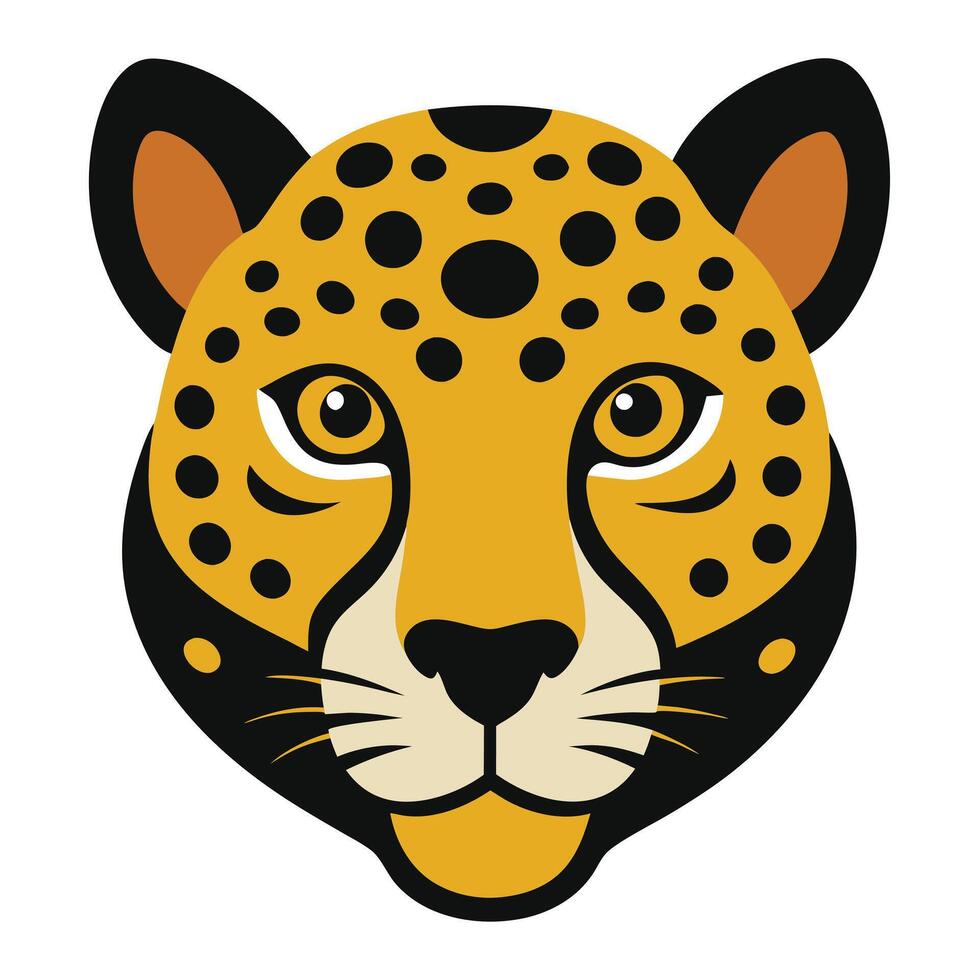 Isolated graphic of a leopard head vector