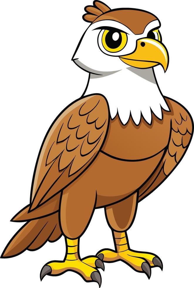 Cartoon eagle illustration on white background. vector