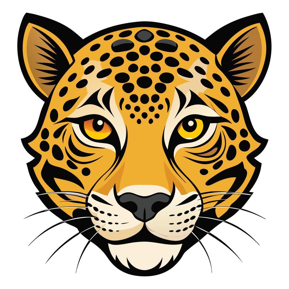 Cartoon jaguar head graphic illustration. vector