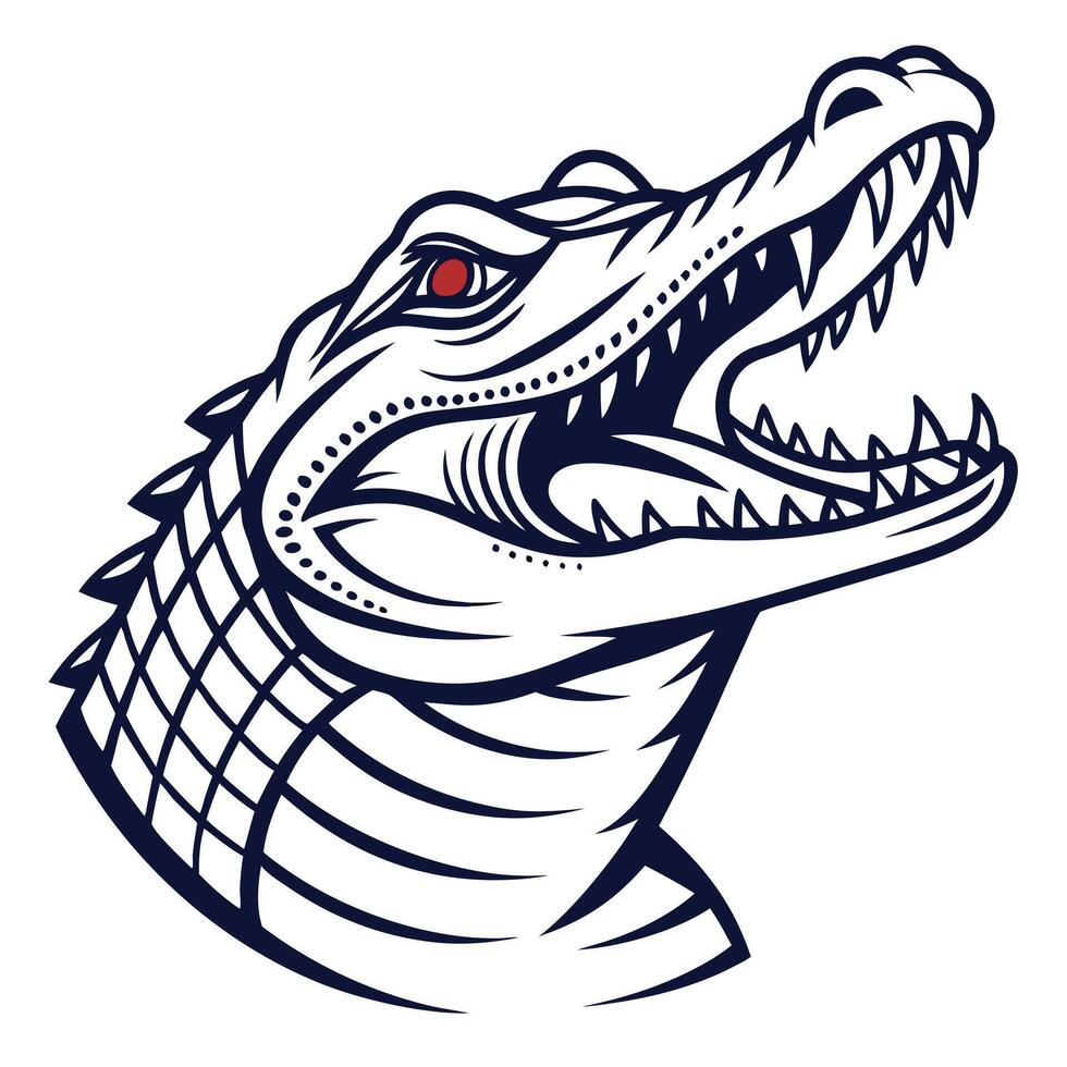 Alligator head logo illustration with open mouth vector