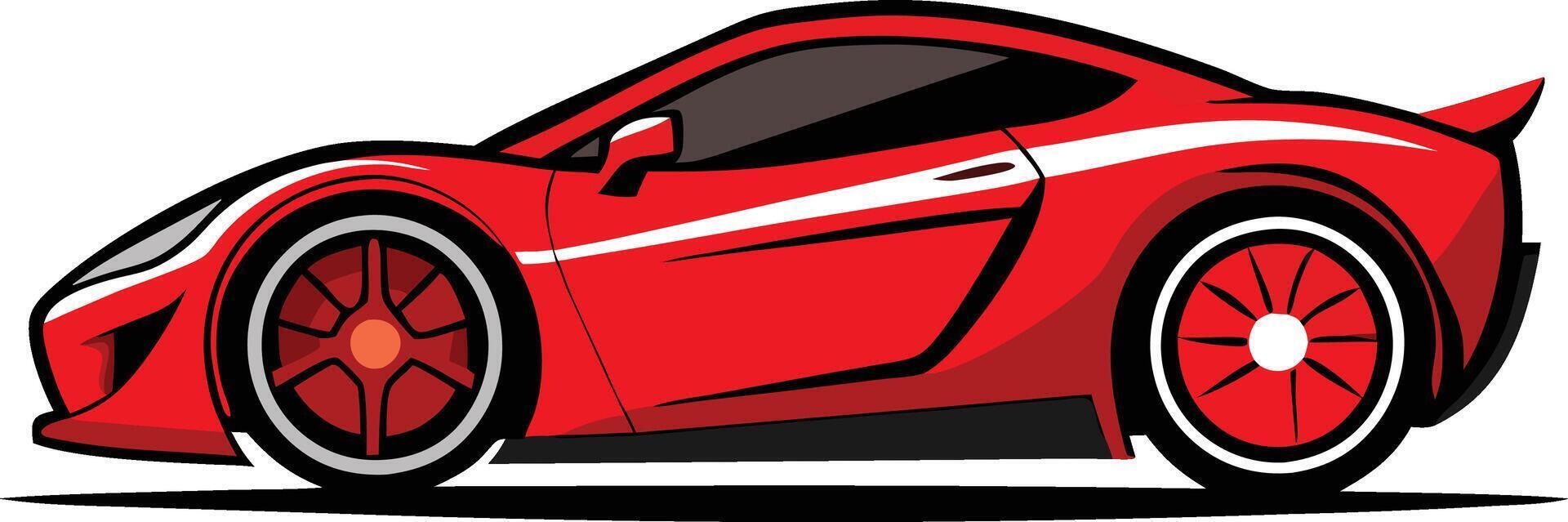 Red sports car illustration isolated design vector