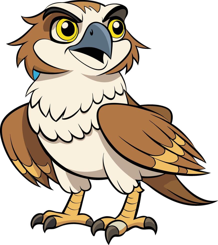 Cartoon Osprey Illustration Character Design Element vector