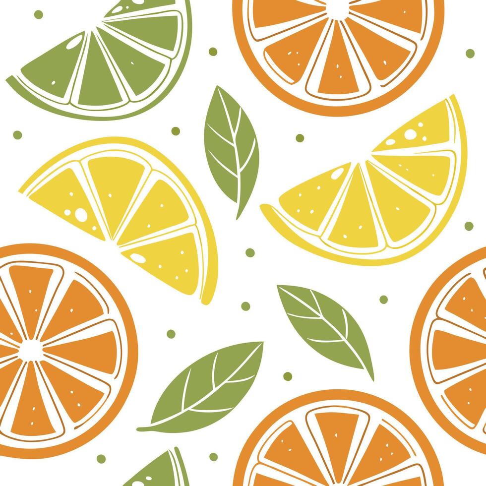 Citrus fruit pattern background illustration vector