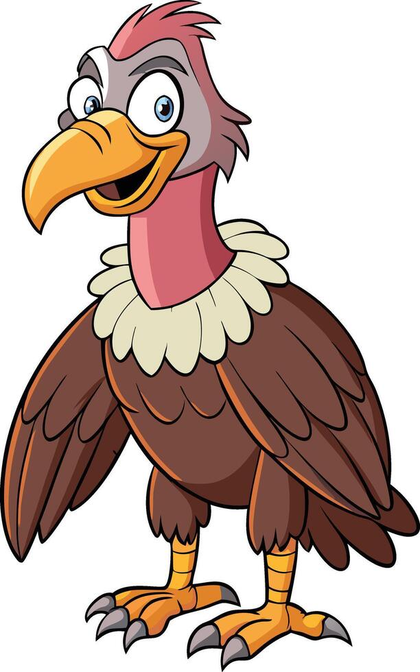 Funny Cartoon Vulture Character Isolated on White vector