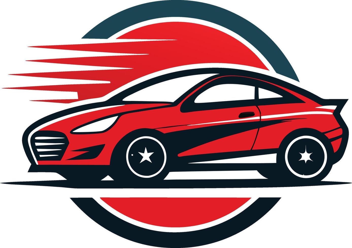 Red Sport Car Abstract Logo Graphic vector