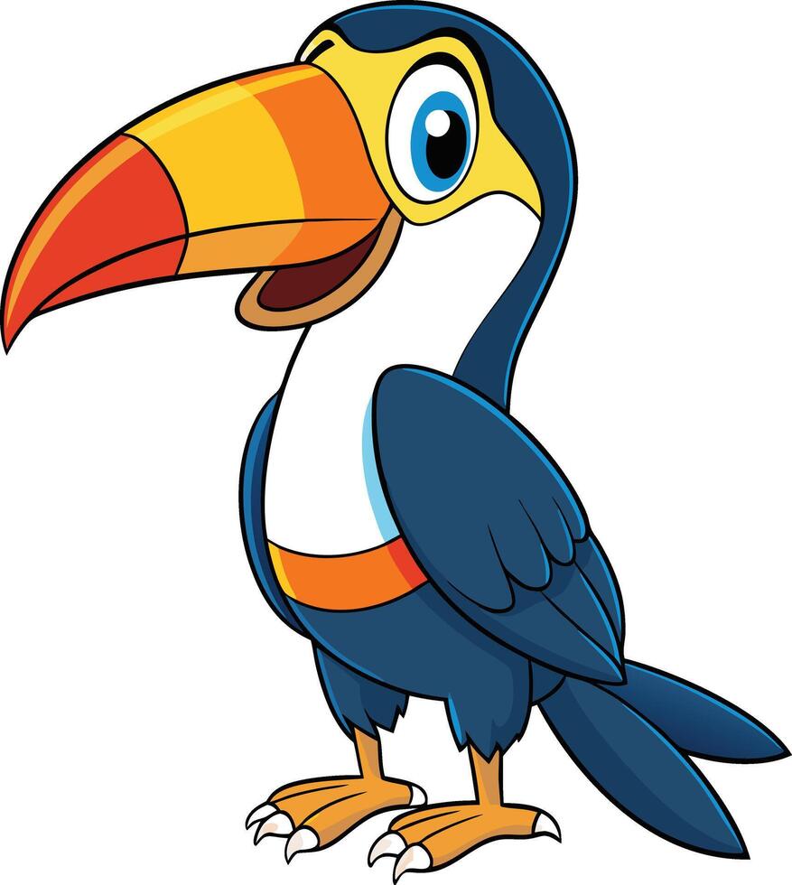 Cartoon Toucan Illustration on White vector