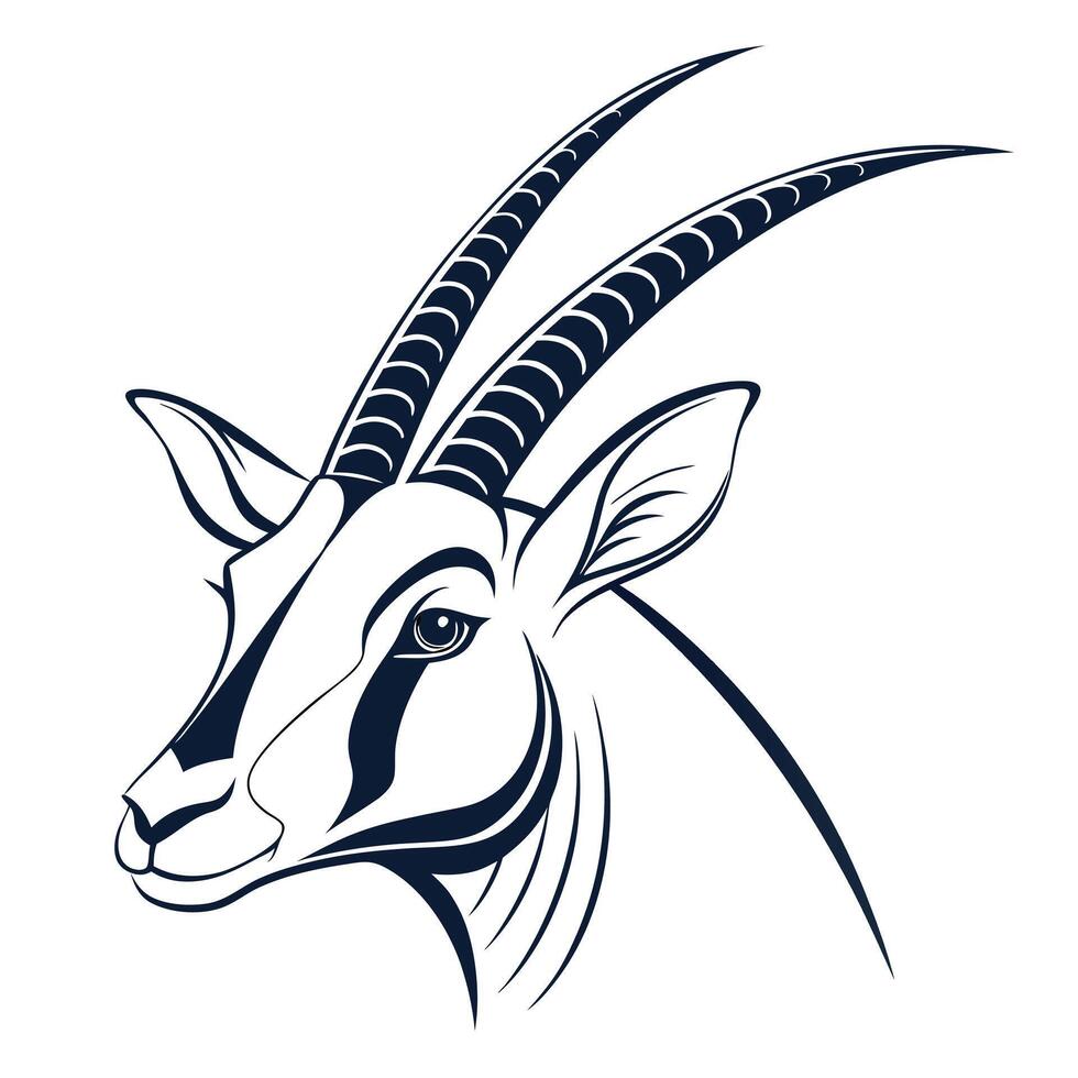 Oryx head stylized illustration design vector