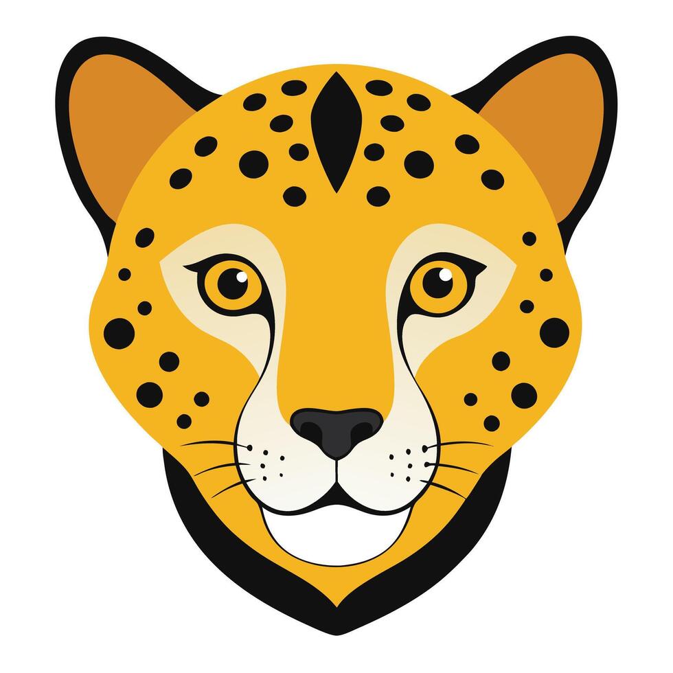 Cartoon Cheetah Face Illustration Isolated vector