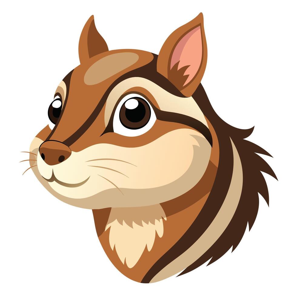 Chipmunk head cartoon illustration isolated on white. vector