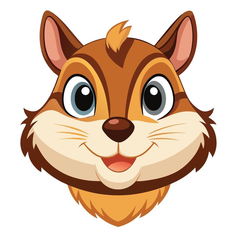 A cartoon squirrel head vector