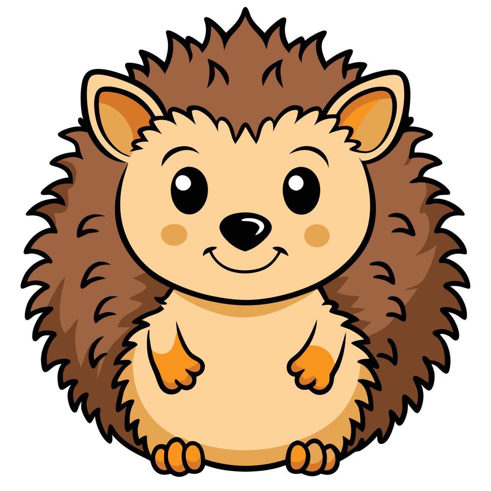 Cute Cartoon Hedgehog Character Illustration vector