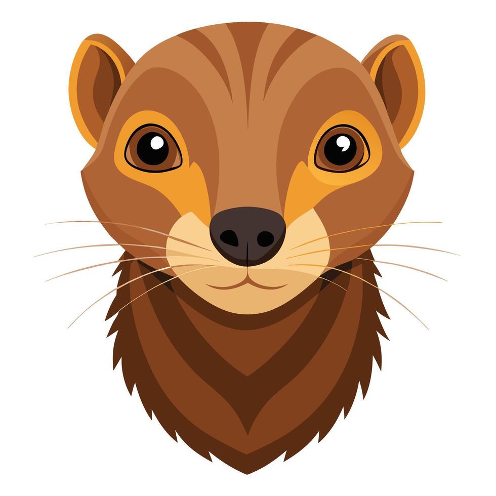 Cartoon Mongoose Head Illustration Design vector