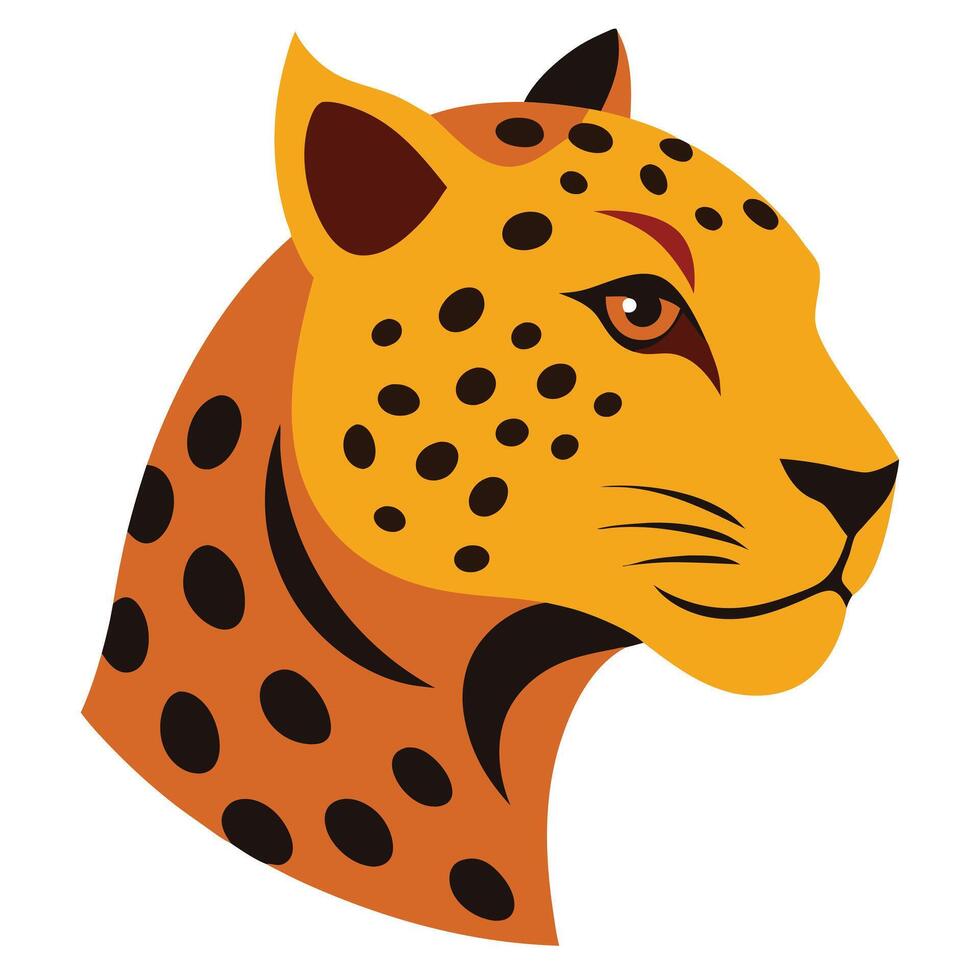 Leopard Head in Profile vector