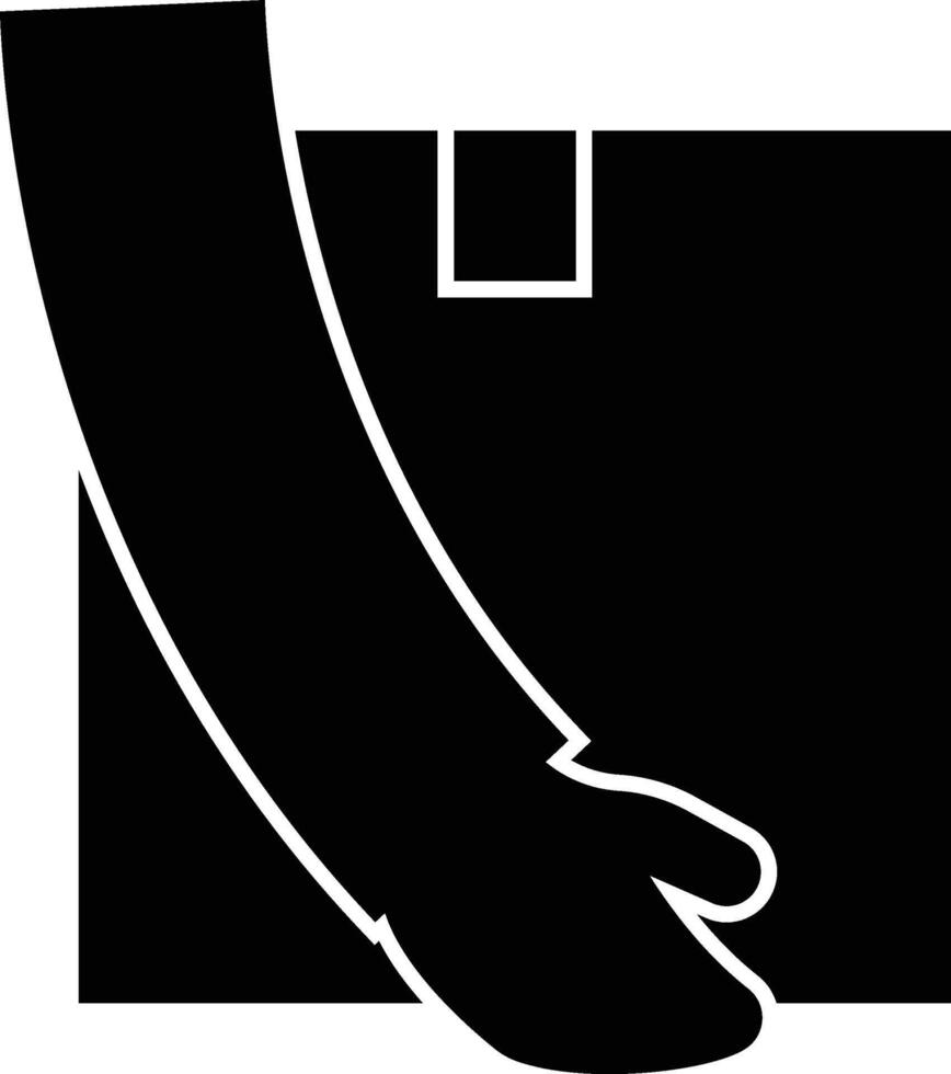 Hand Holding Delivery Package Box Icon vector