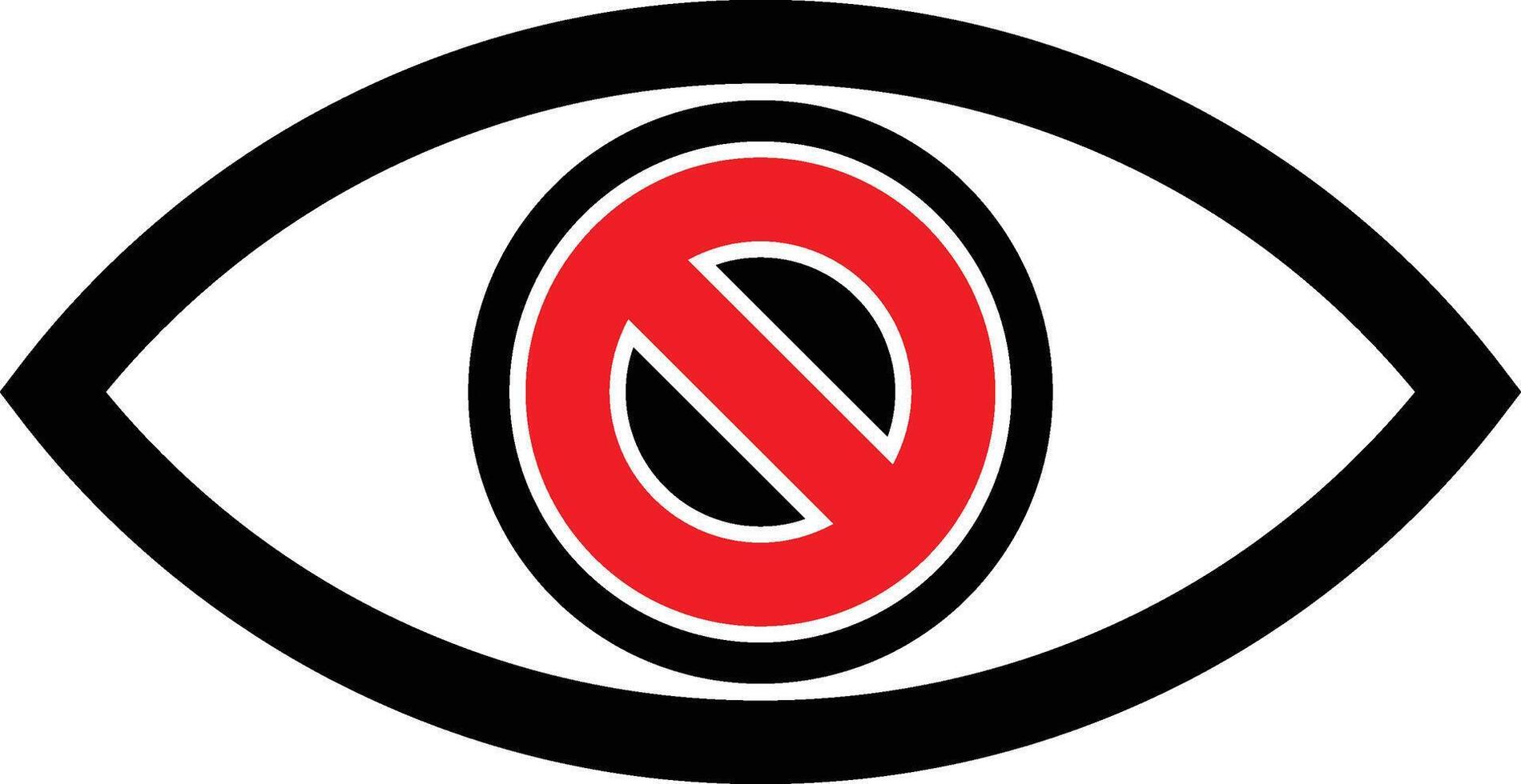 Blind Eye with Restriction Icon Symbol vector