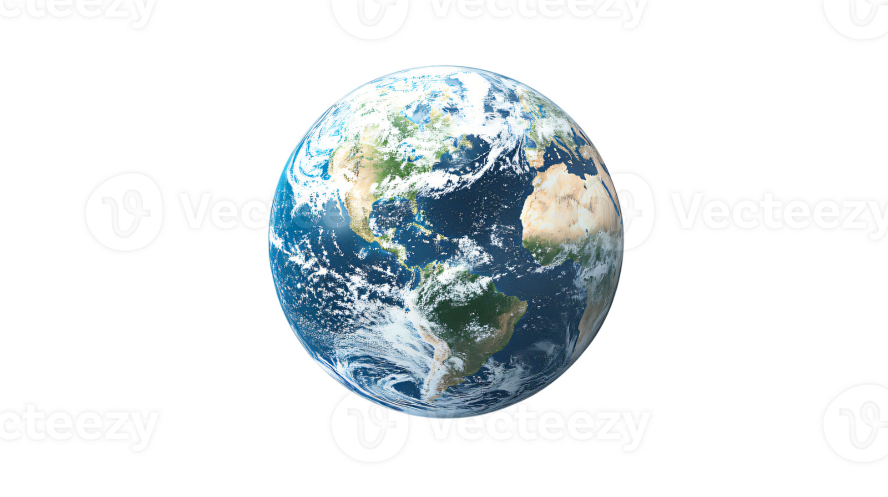 Detailed Earth Globe Image Planet Earth continents oceans clouds atmosphere png