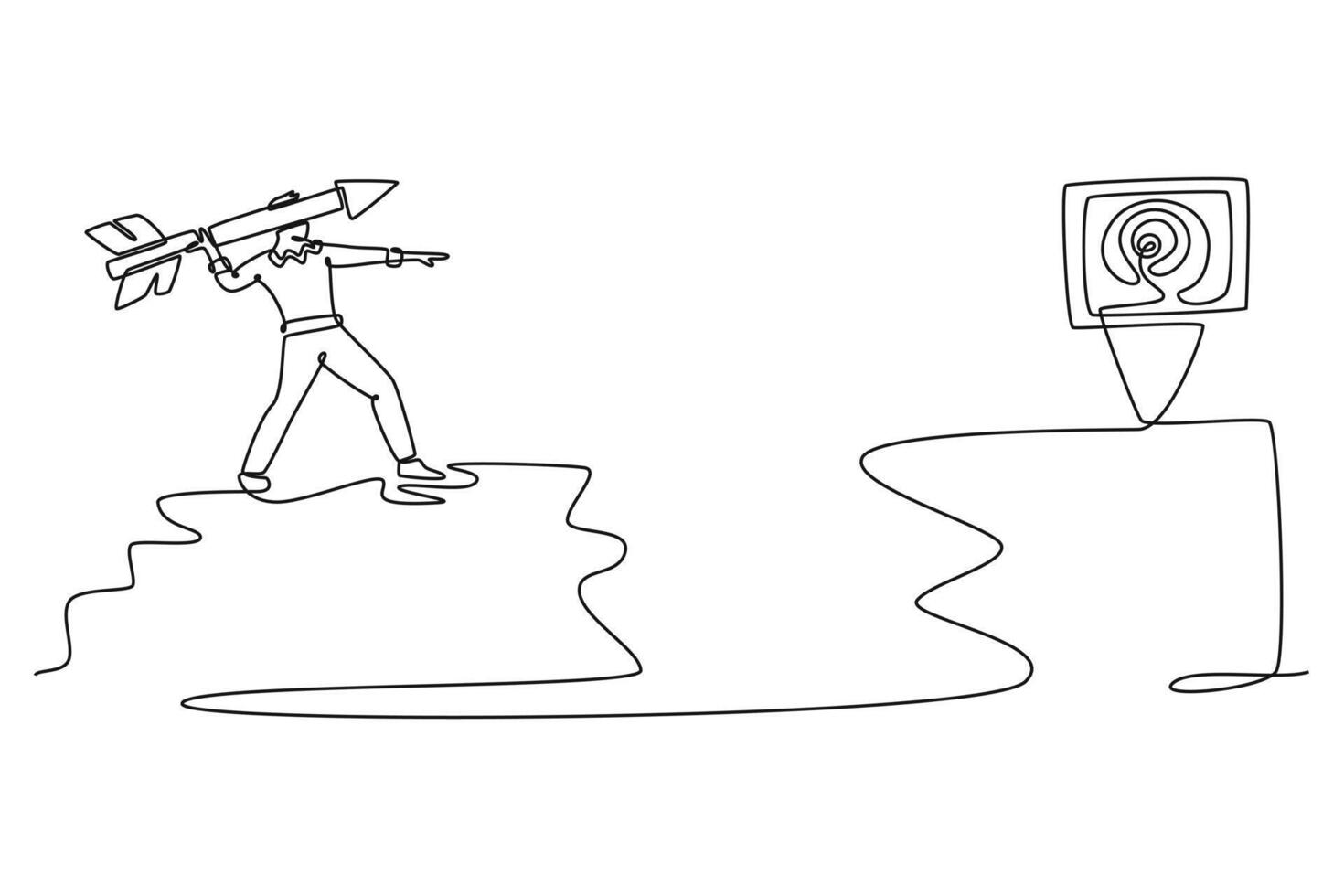 motivated professionals go up following graphics line to achieving goals. Personal goals concept. Single line draw design. graphic illustration vector
