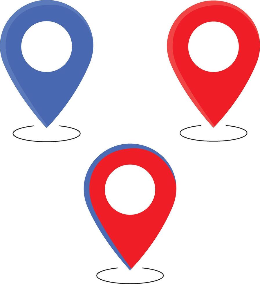 Pin location icon set vector