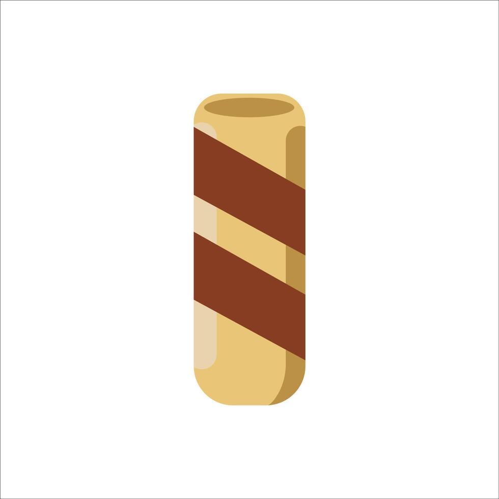 Crunchy Rolled Wafer Snack vector