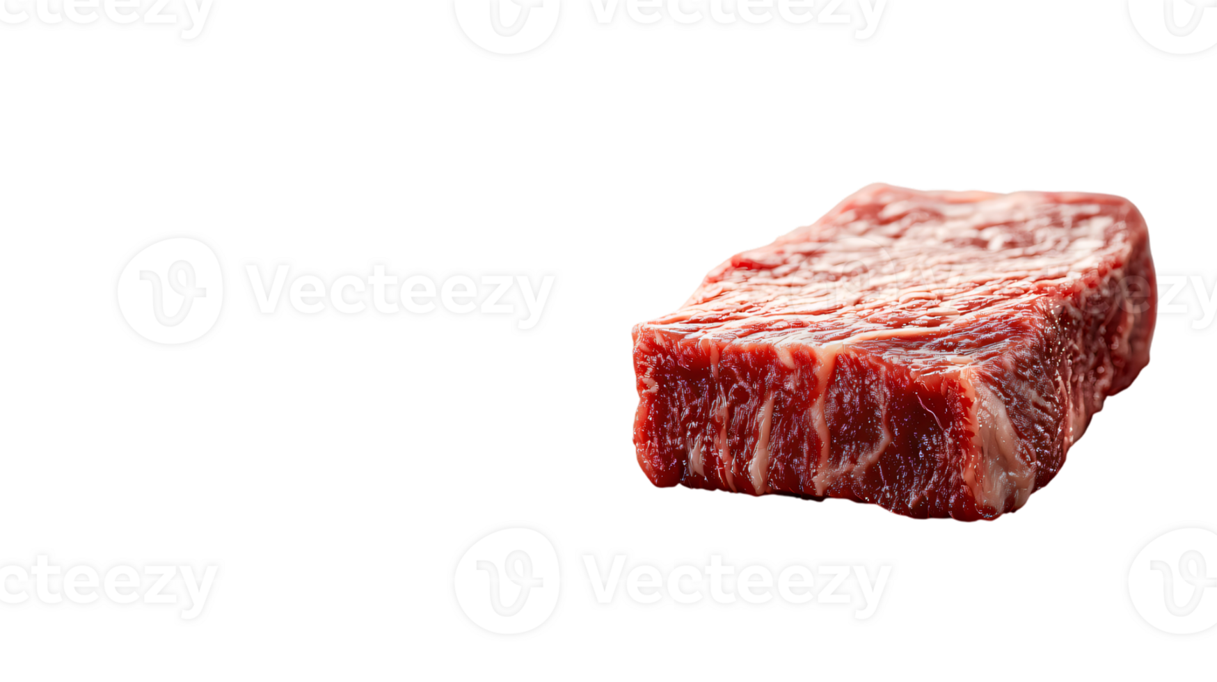 Raw beef steak premium cut of red meat close up studio shot transparent background png