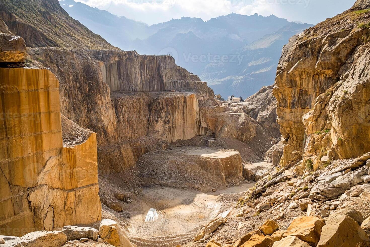 A view of the canyon in the mountains photo