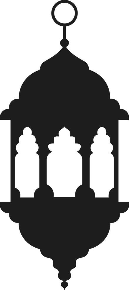 A Traditional Islamic Lantern Silhouette for Eid vector