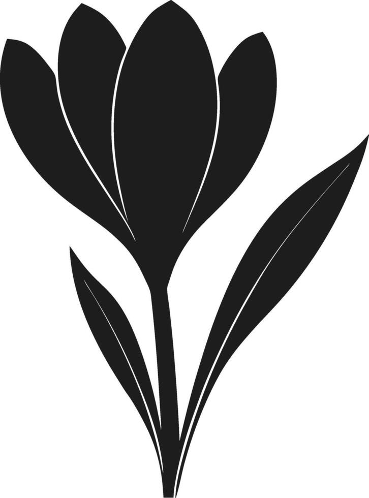 An Elegant Crocus Flower Silhouette - Minimalist Floral for Autumn and Fall vector