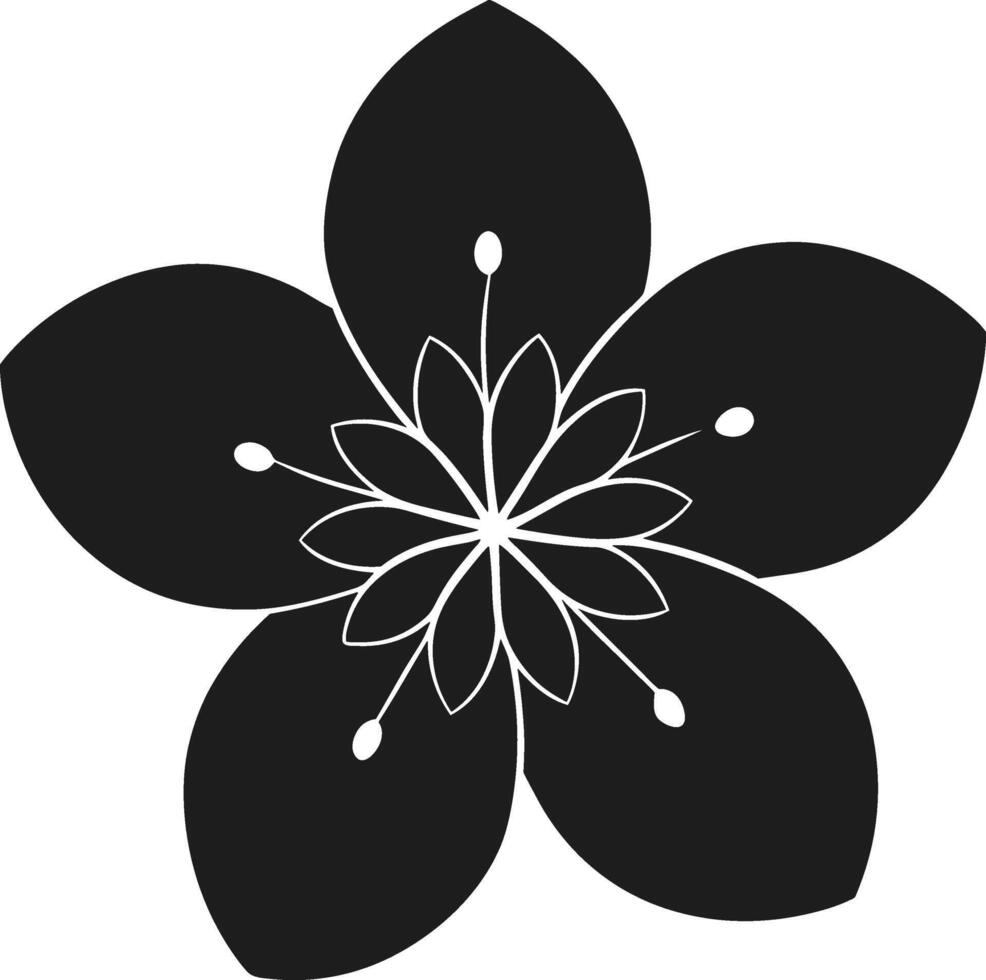Elegant Cherry Blossom Silhouette - Spring Floral Design vector