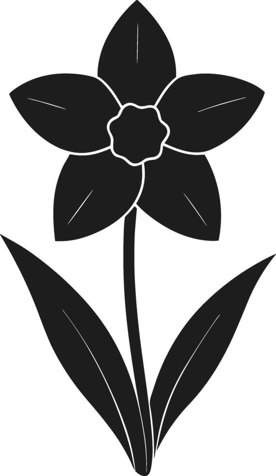 A Minimalist Daffodil Flower Silhouette - Elegant Spring Floral Design vector