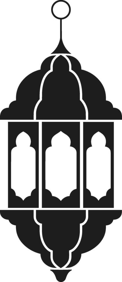 Islamic Lantern Silhouette - Traditional Ramadan and Eid Hanging Lamp vector