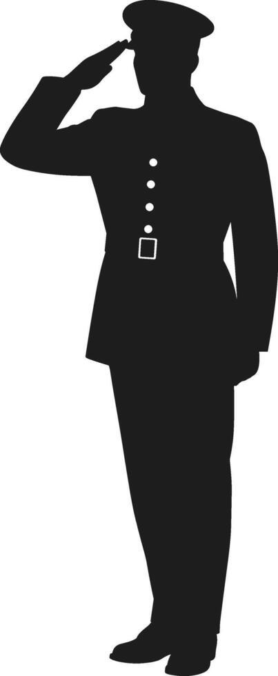A Military Soldier Saluting Silhouette - Memorial Day Tribute vector