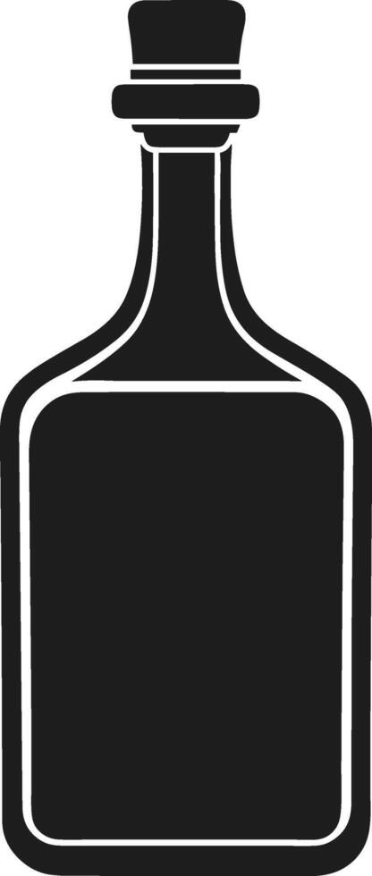 Liquor Bottle Icon - Black Silhouette Alcohol Illustration vector