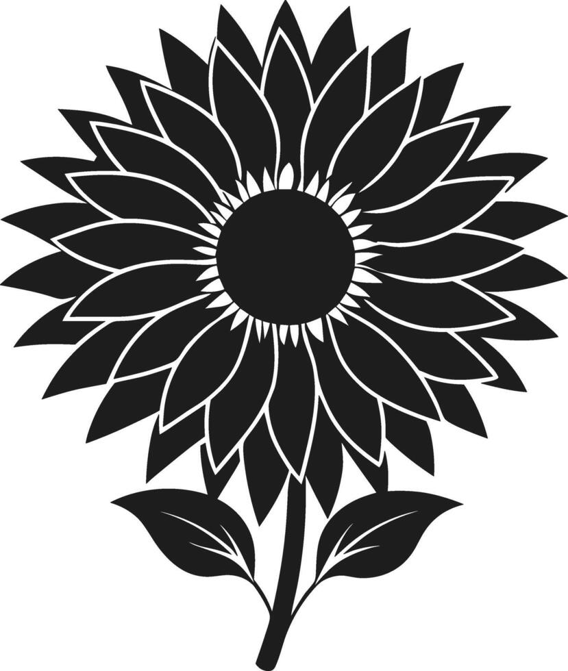 Elegant Sunflower Silhouette - Floral Mother's Day Illustration vector