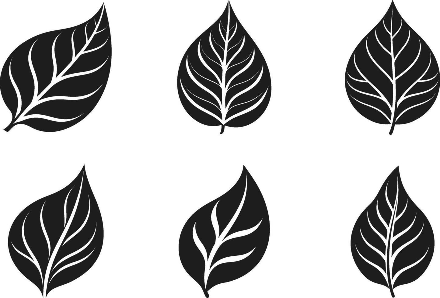 Set of Leaf Silhouette Vectors - Eco-Friendly Botanical Design