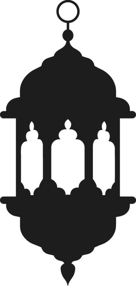 Islamic Lantern Silhouette - Ramadan and Eid Decorative Hanging Lamp vector