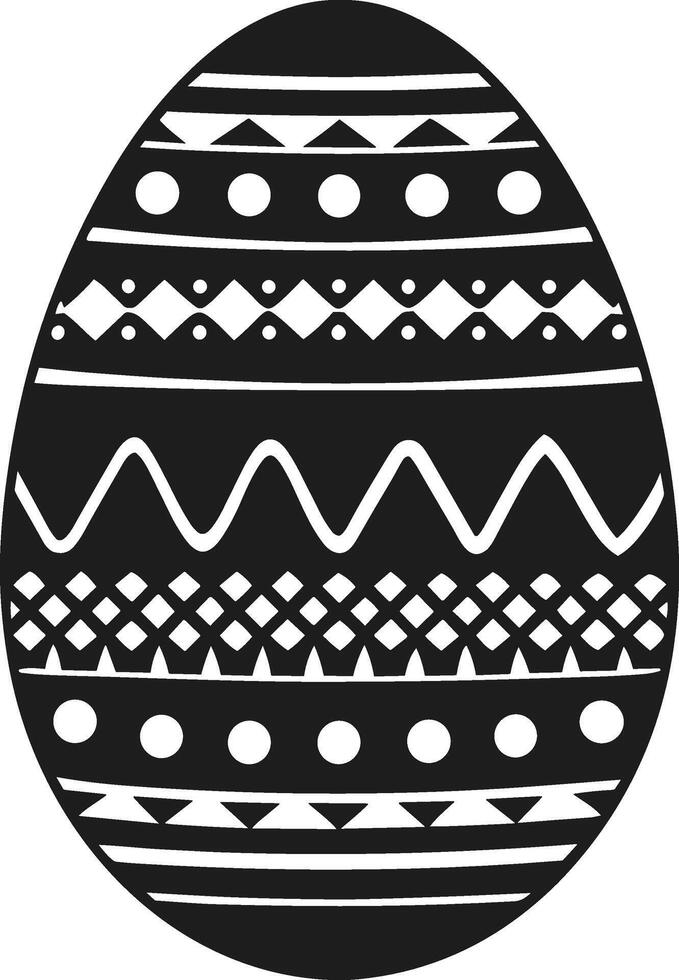 Intricate Easter Egg - Black Silhouette Illustration vector