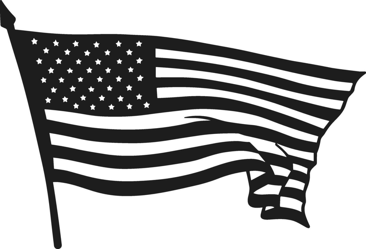 Distressed American Flag Silhouette - Patriotic Memorial Day vector