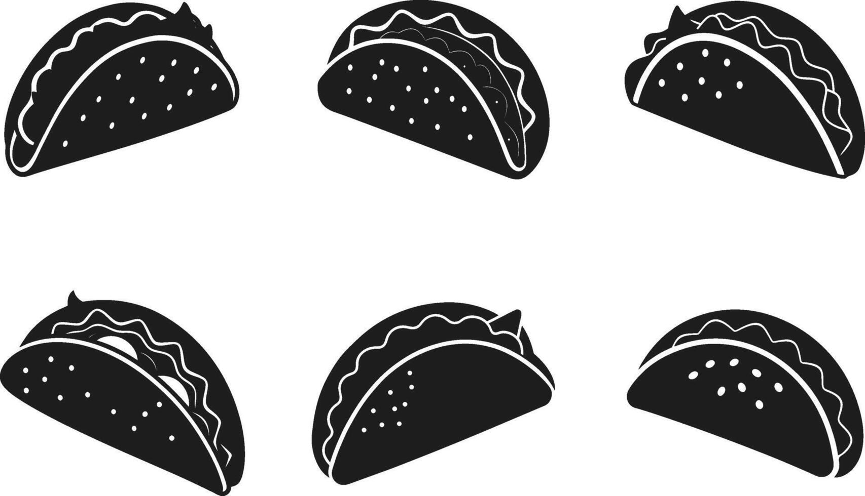 Set of Taco Silhouettes - Mexican Food for Cinco de Mayo vector