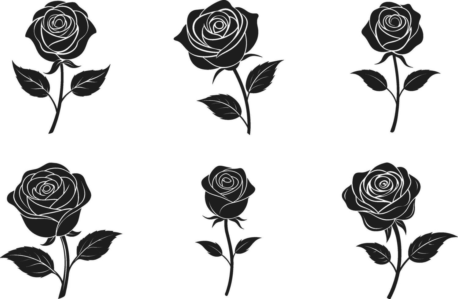 Set of Elegant Rose Illustrations - Perfect for Mother's Day and Romantic Designs vector