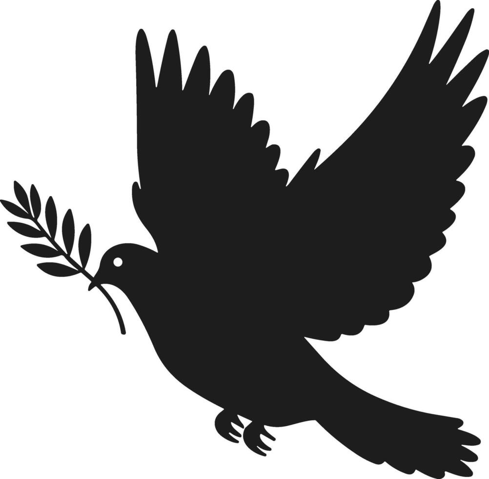 Memorial Day Peace Dove Silhouette - Symbol of Freedom and Remembrance vector