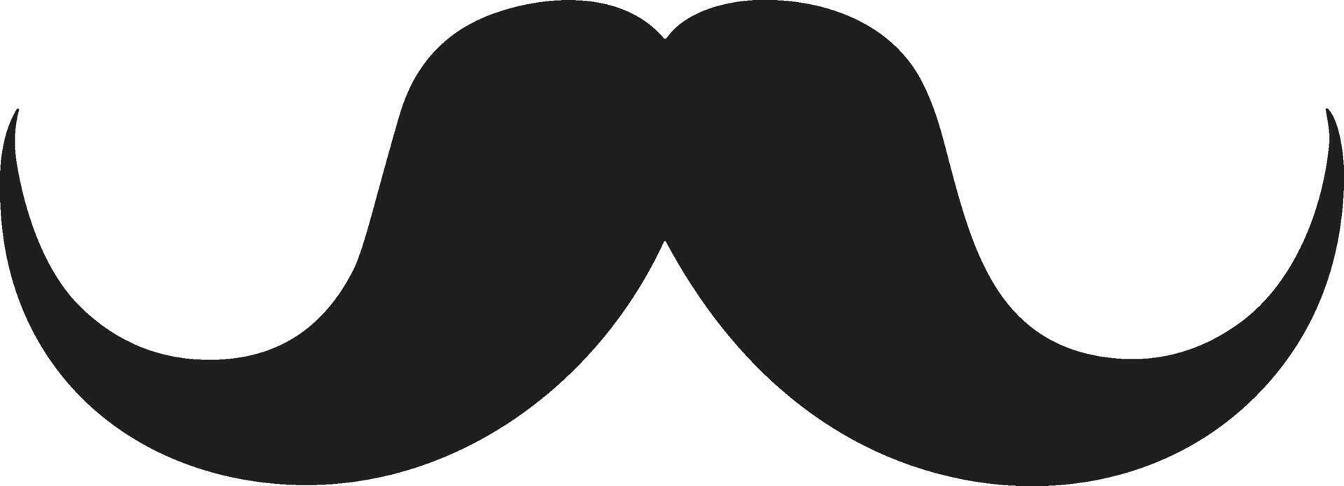 Classic Mustache Silhouette - Black Icon for Men's Grooming and Style vector