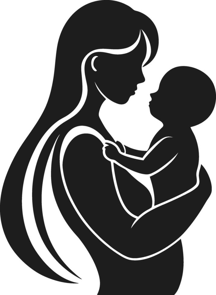 A Mother and Baby Silhouette - Heartwarming Illustration for Mother's Day vector