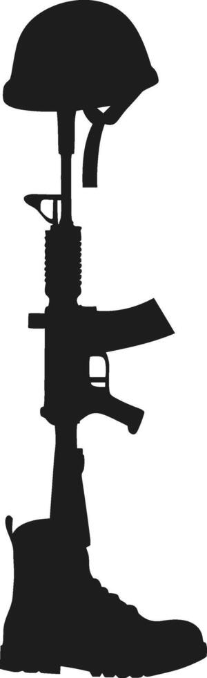 Fallen Soldier Memorial Silhouette Illustration vector